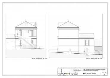 Façades nord et sud / projet