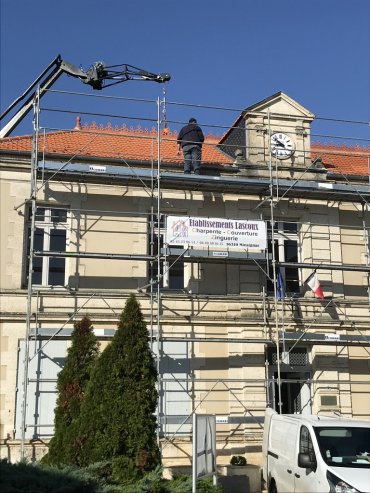 Couverture en cours de réfection, octobre 2020